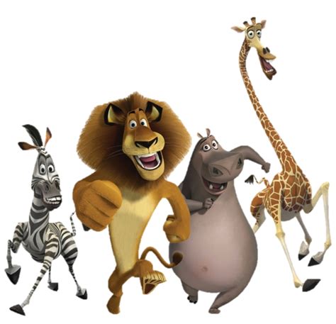 Alex, Marty, Melman and Gloria by DarkMoonAnimation on DeviantArt