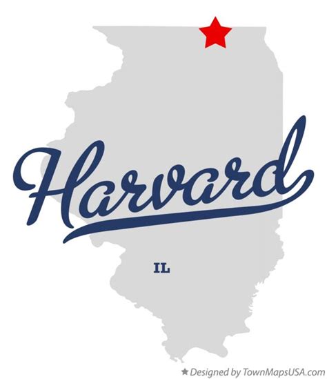 Map of Harvard, IL, Illinois