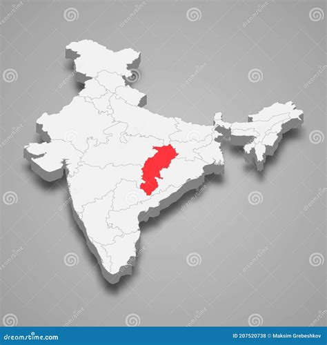 Map Of Chhattisgarh State Of India Vector Illustration | CartoonDealer.com #275145054