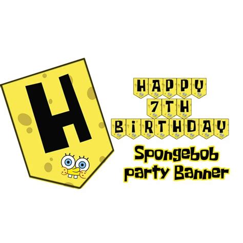 Customized SPONGEBOB Happy Birthday Banner | Lazada PH