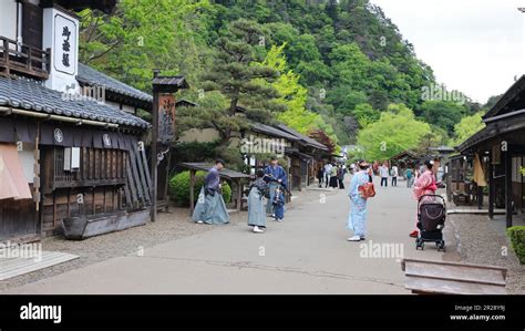 Kinugawa Onsen, Japan May 1 2023: Edo Wonderland Nikko Edomura is one of famous theme park in ...