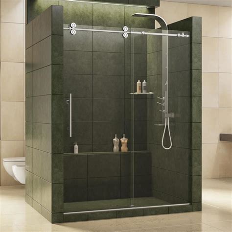 Shop DreamLine Enigma 56-in to 60-in W x 79-in H Frameless Sliding Shower Door at Lowes.com