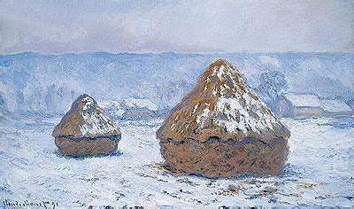 Haystacks, Snow Effect | Claude Monet | Painting Reproduction 11036 ...