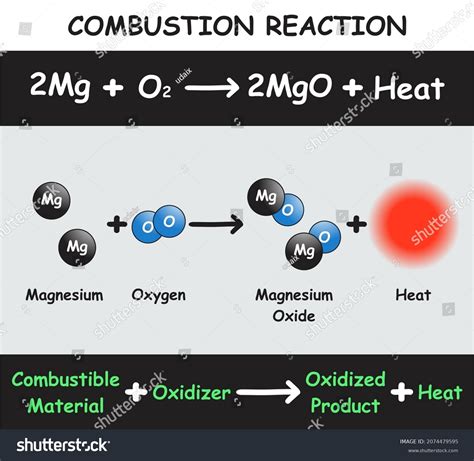 Combustion Reaction Infographic Diagram Example Magnesium Stock Vector ...