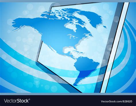 Blue World Map Background Royalty Free Vector Image