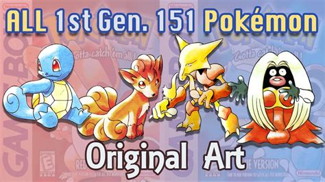 First 151 Pokémon - Original Art [Red and Blue] - YouTube