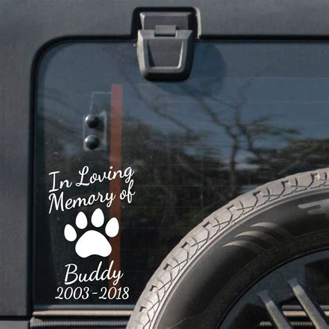 In Loving Memory Pet Memorial Sticker Decal Animal Memorial Decal Pet ...