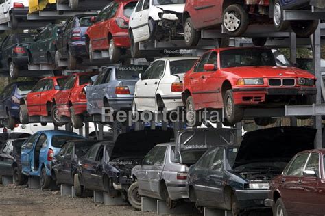 Reportage photo of A Car scrap yard, car breakers yard in North wales ...