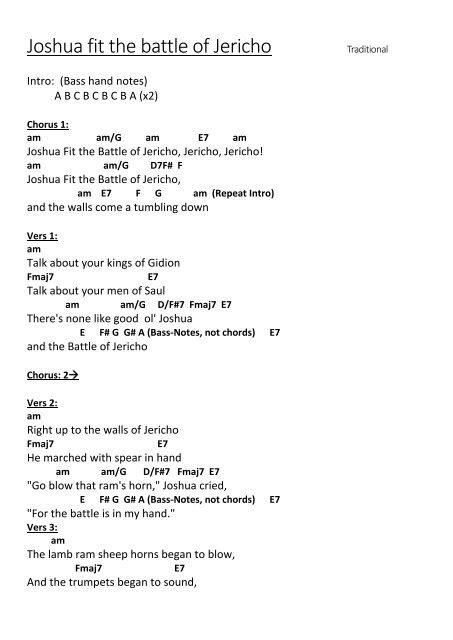 Joshua Fought The Battle Of Jericho Chords