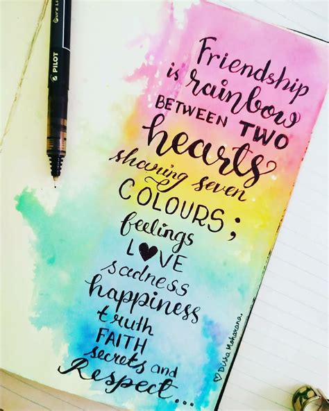 Friendship quotes | Watercolor background Handlettering ideas ...