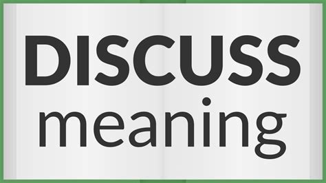 Discuss | meaning of Discuss - YouTube