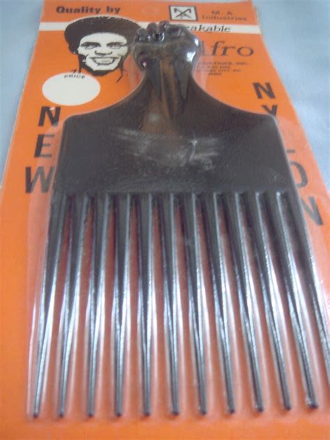 Vintage 1960s Black Power Hair Pick with Black Fist