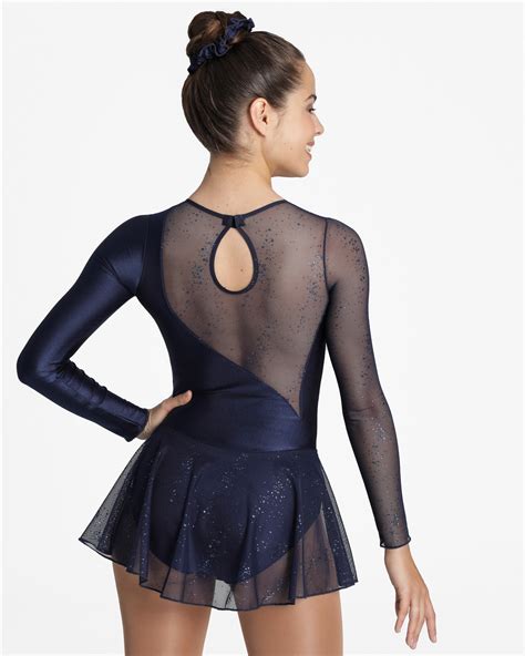 Navy Lycra And Glitter Mesh Figure Skating Dress From Skatey.co.uk