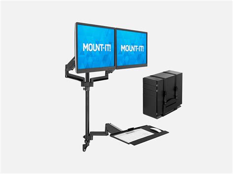 Mount-It! Dual Monitor Wall Mount Workstation