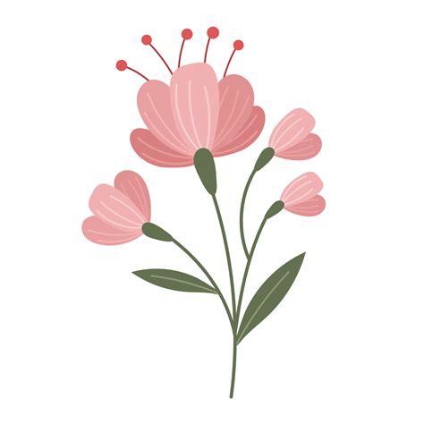 flower cartoon in flat style 8481422 PNG