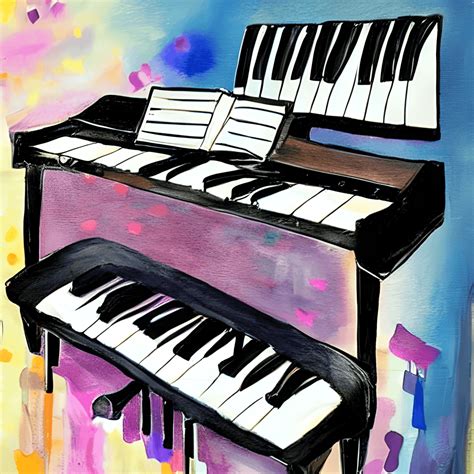 Piano Keyboard Art Painting · Creative Fabrica