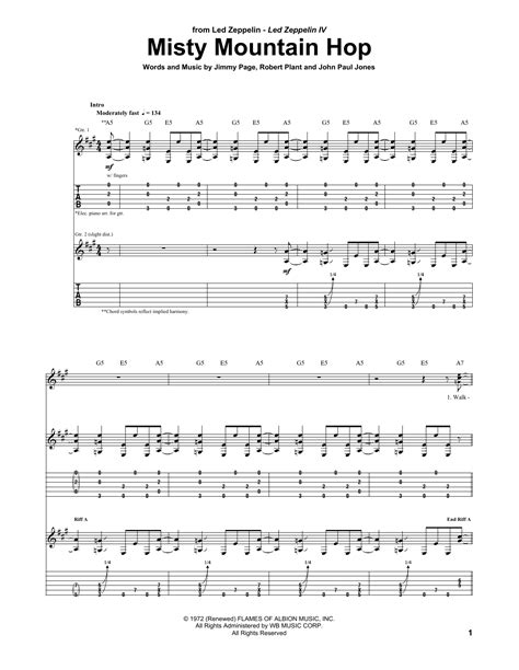 Misty Mountain Hop by Led Zeppelin - Guitar Tab - Guitar Instructor