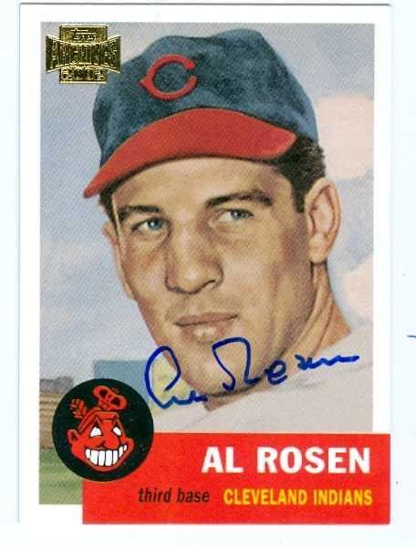 Al Rosen autographed Baseball Card (Cleveland Indians) 2002 Topps Archives #155