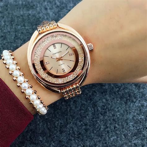 Top Brand CONTENA Watch Women Watches Rose Gold Bracelet Watch Luxury ...