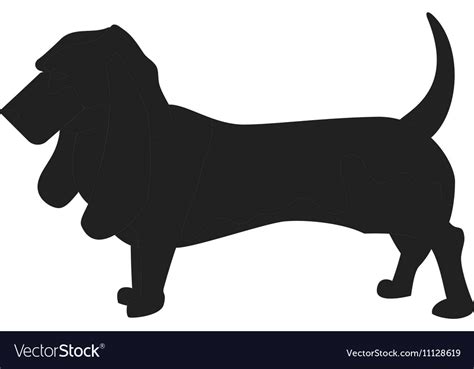 Basset hound silhouette Royalty Free Vector Image