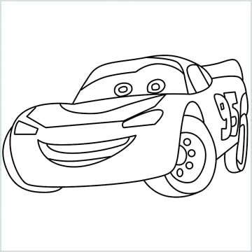 How to Draw Lightning mcqueen step by step - [13 EASY Phase]