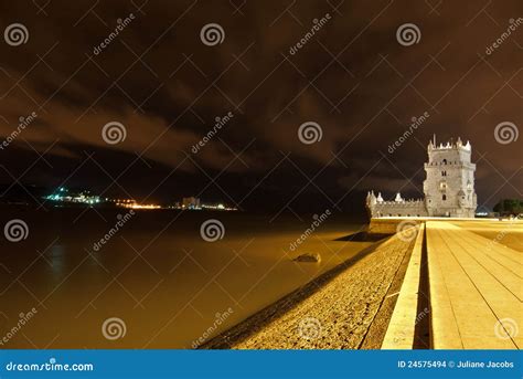 Torre de Belem stock photo. Image of fort, historic, night - 24575494