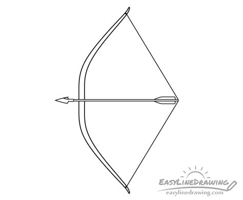 How to Draw a Bow & Arrow Step by Step - EasyLineDrawing