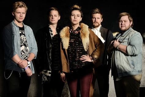 Portraits of the Icelandic band Of Monsters And Men taken on-location at Harpa Concert Hall in ...