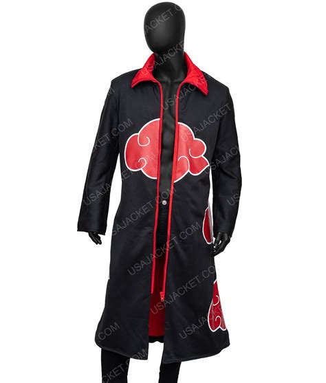 Naruto Akatsuki Cloak Black & Red Coat - USA Jacket