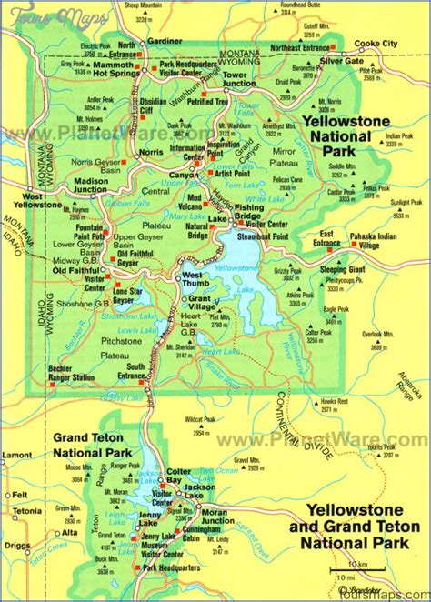 Wyoming Map Tourist Attractions - ToursMaps.com