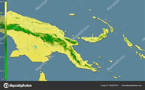 Maximum Temperature Warmest Month Papua New Guinea Area Stereographic Projection — Stock Photo ...