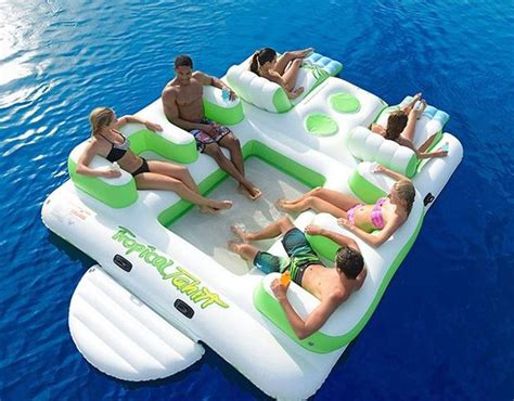 Floating Island 6 person Inflatable Lounge Raft Pool Lake Water Sport 2 ...