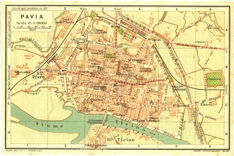 1930 Pavia City Map Italy Street Plan by CarambasVintage on Etsy