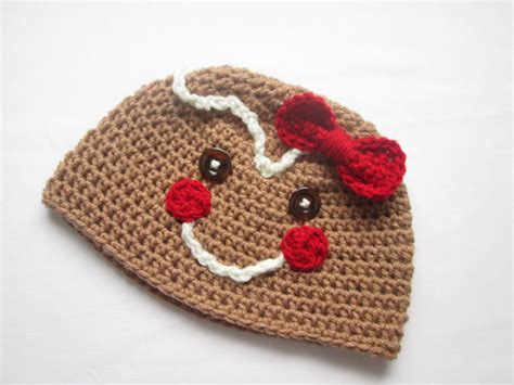 Gingerbread Man or Woman Crochet Hat Baby to Adult Photo