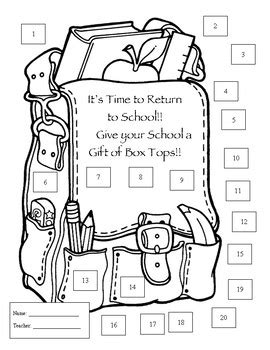 Box Tops for Education Collection Sheets by Carbonneau Creative | TpT