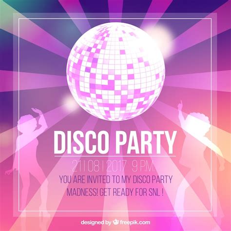 Free Vector | Disco party invitation