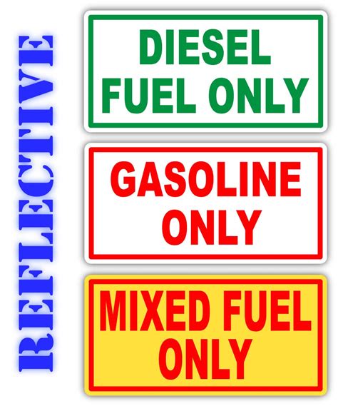 Buy Reflective Diesel Fuel Only oline Only Mixed Fuel Only Vinyl Decal ...