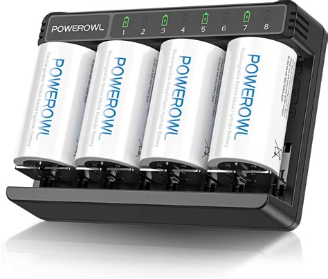 Amazon.com: POWEROWL Rechargeable D Batteries with Smart Battery ...