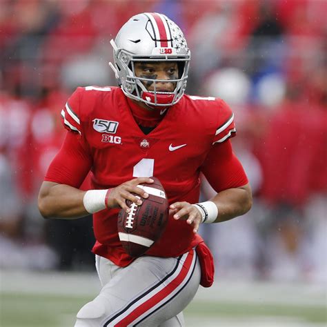 Ohio State QB Justin Fields Says Knee Injury Is at 80-85% Ahead of ...