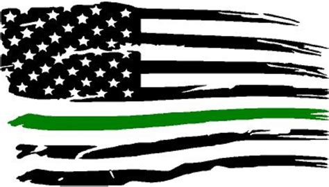 Distressed American Flag Vinyl Decal Thin Green Line for - Etsy