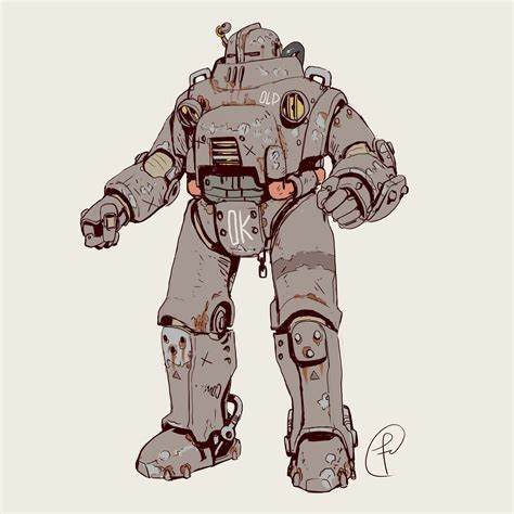 ArtStation - Vintage retro sci-fi power amor , Fernando Correa | Fallout concept art, Character ...