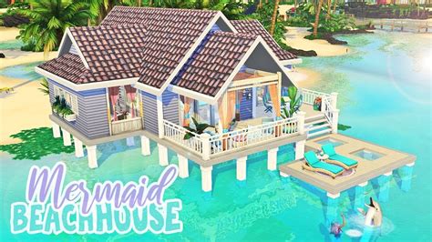 Mermaid Beach House 🐚🧜‍♀️ || The Sims 4 Island Living: Speed Build ...