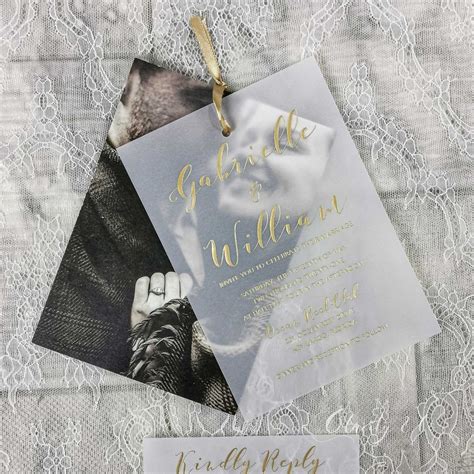 Paper Invitations & Announcements Unique birthday invitation Personalised vellum wedding ...