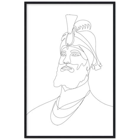 Guru Gobind Singh Ji Line Art | Line art, Poster frame, Poster