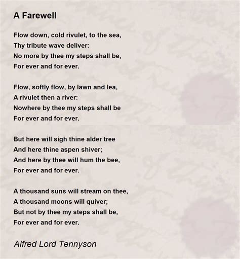 A Farewell Poem by Alfred Lord Tennyson - Poem Hunter