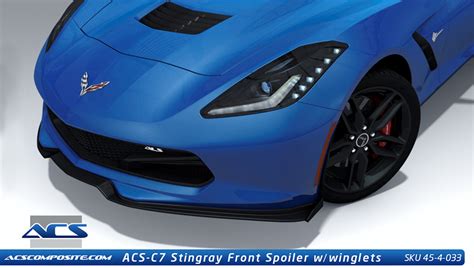 ACS C7 Corvette Stingray Five 1 Front Spoiler With Winglets 2014-15