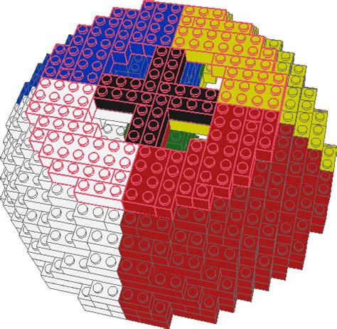 Sphere Sculpture Top instructions Red Green, Red And Blue, Lego Sculptures, Black Brick, Lego ...