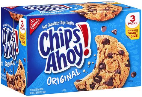 Nabisco Chips Ahoy Cookies, Family Size, 3 x 18.2 oz — Goisco.com