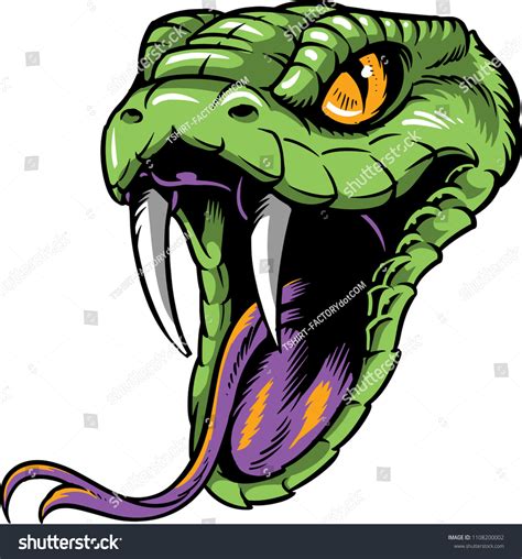 Illustration Shows Poisonous Snake Head Long Stock Vector (Royalty Free ...