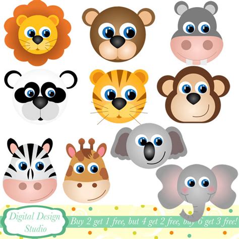 Animal Faces Cliparts: Cute and Adorable Illustrations for Your Projects